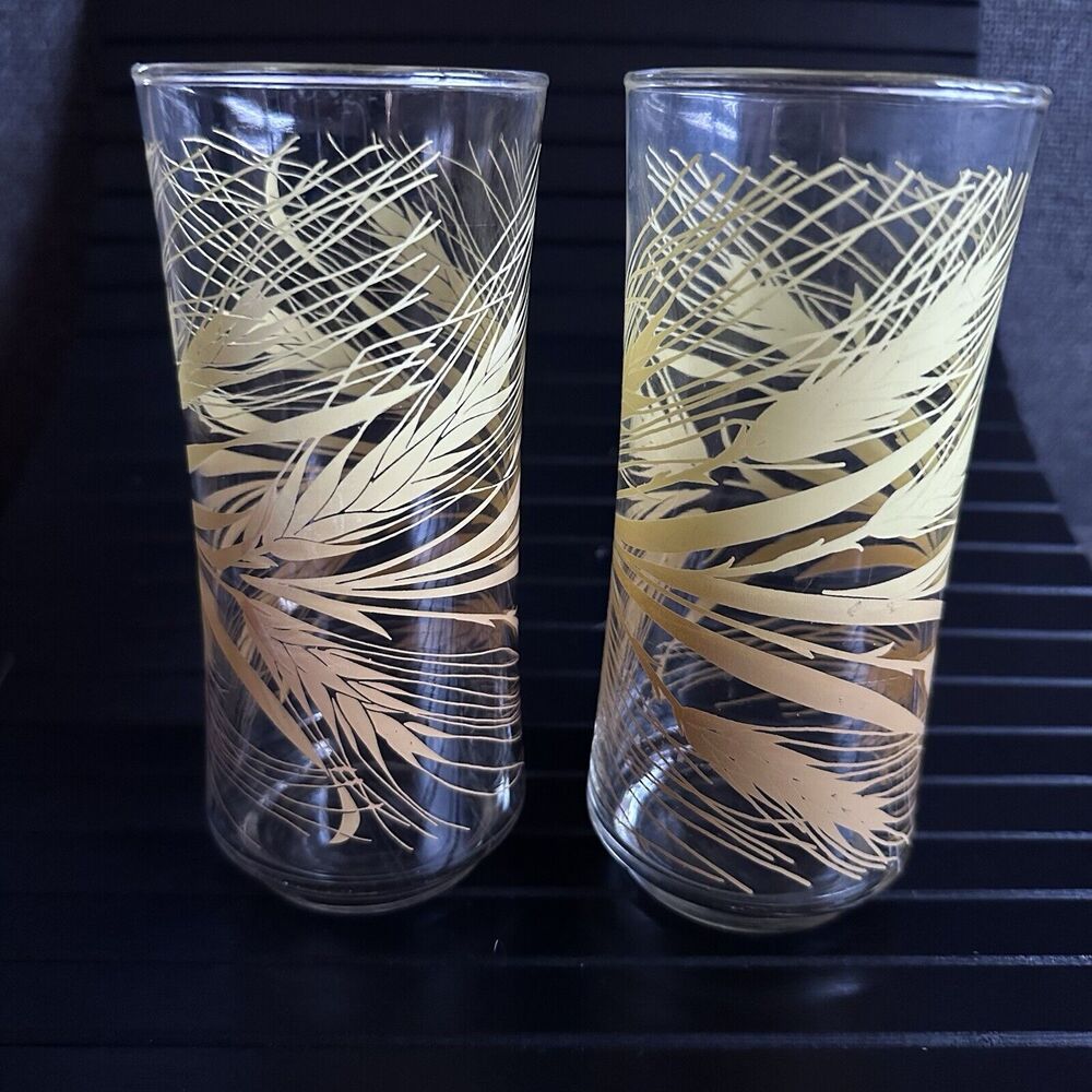 Libbey Golden Wheat‎ Tumblers and Juice Glasses 2+4 Vintage Lovely MCM - Picture 2 of 4